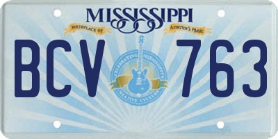 MS license plate BCV763