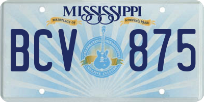 MS license plate BCV875