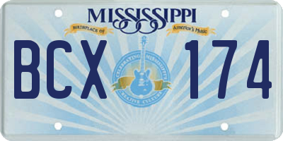 MS license plate BCX174