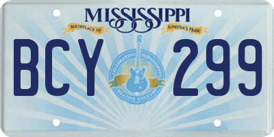 MS license plate BCY299