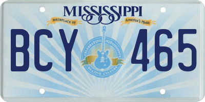 MS license plate BCY465