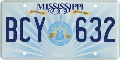MS license plate BCY632