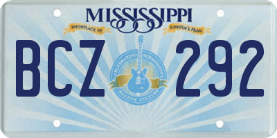 MS license plate BCZ292