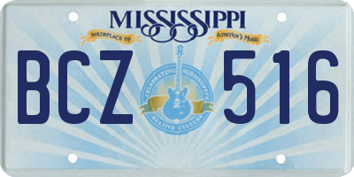 MS license plate BCZ516