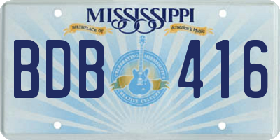 MS license plate BDB416