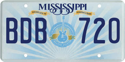 MS license plate BDB720