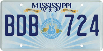MS license plate BDB724
