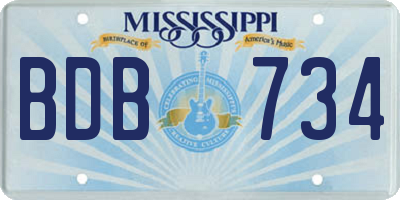 MS license plate BDB734