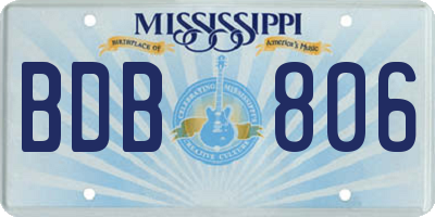 MS license plate BDB806