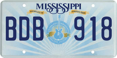 MS license plate BDB918