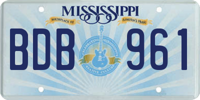 MS license plate BDB961