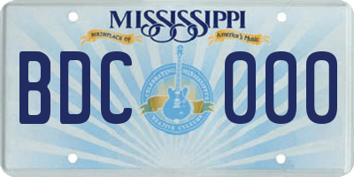 MS license plate BDC000