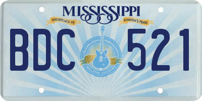 MS license plate BDC521