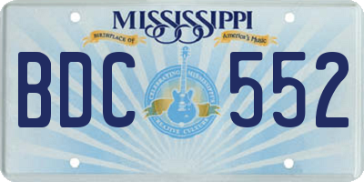 MS license plate BDC552