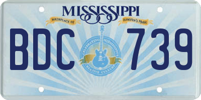 MS license plate BDC739