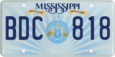 MS license plate BDC818