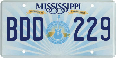 MS license plate BDD229