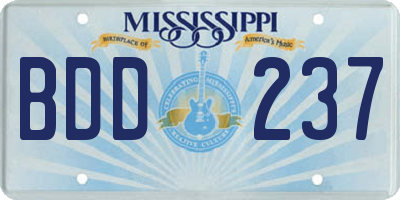 MS license plate BDD237