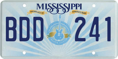 MS license plate BDD241