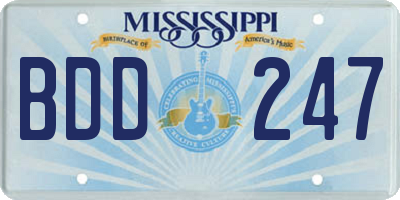 MS license plate BDD247