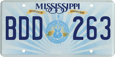 MS license plate BDD263
