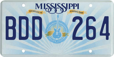 MS license plate BDD264