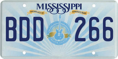MS license plate BDD266