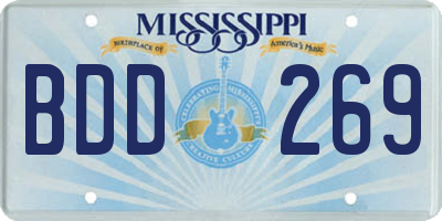 MS license plate BDD269