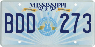 MS license plate BDD273