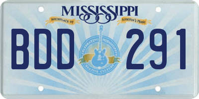 MS license plate BDD291