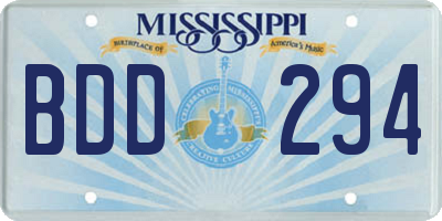 MS license plate BDD294