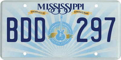 MS license plate BDD297
