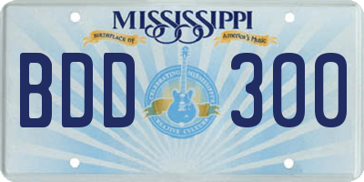 MS license plate BDD300