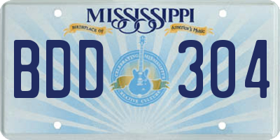 MS license plate BDD304
