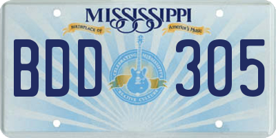 MS license plate BDD305