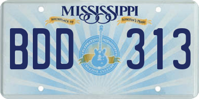 MS license plate BDD313