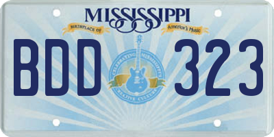MS license plate BDD323