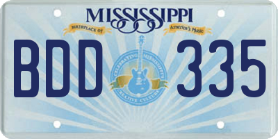 MS license plate BDD335