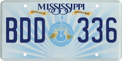 MS license plate BDD336
