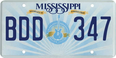 MS license plate BDD347