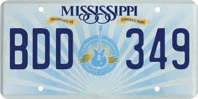 MS license plate BDD349