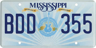 MS license plate BDD355