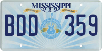 MS license plate BDD359