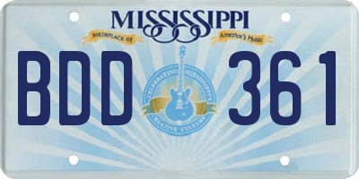 MS license plate BDD361