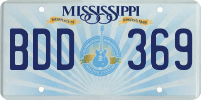 MS license plate BDD369