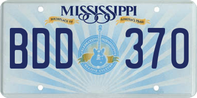 MS license plate BDD370