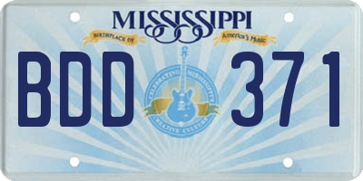 MS license plate BDD371