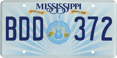 MS license plate BDD372