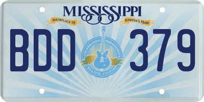 MS license plate BDD379