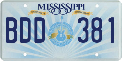 MS license plate BDD381